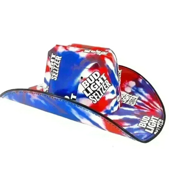 Bud Light Seltzer Cowboy Cowgirl Cardboard Beer Box Hat One Size Adult - Picture 1 of 5